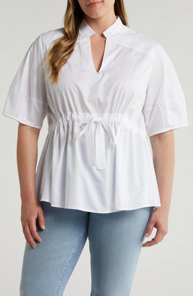 HARSHMAN Nina Tie Waist Cotton Top in White Cover