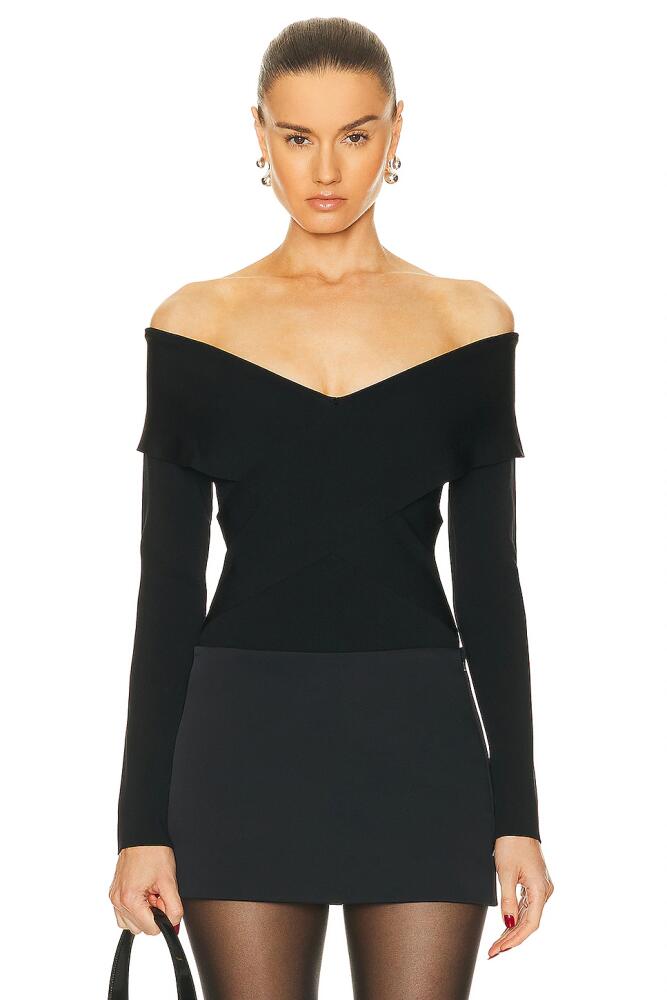 Roland Mouret Long Sleeve Bodysuit in Black Cover