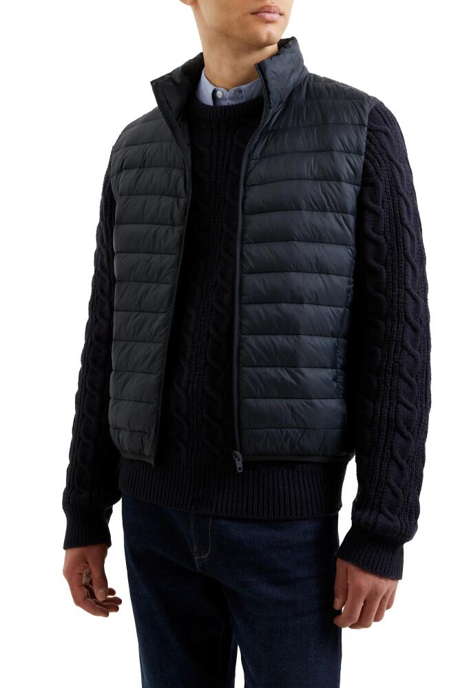 French Connection Row 3 Water Repellent Nylon Puffer Vest in Dark Navy Cover