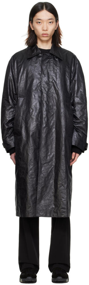 WOOYOUNGMI Black Crinkled Coat Cover