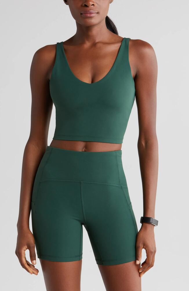 zella Studio Luxe Crop Tank in Green Park Cover