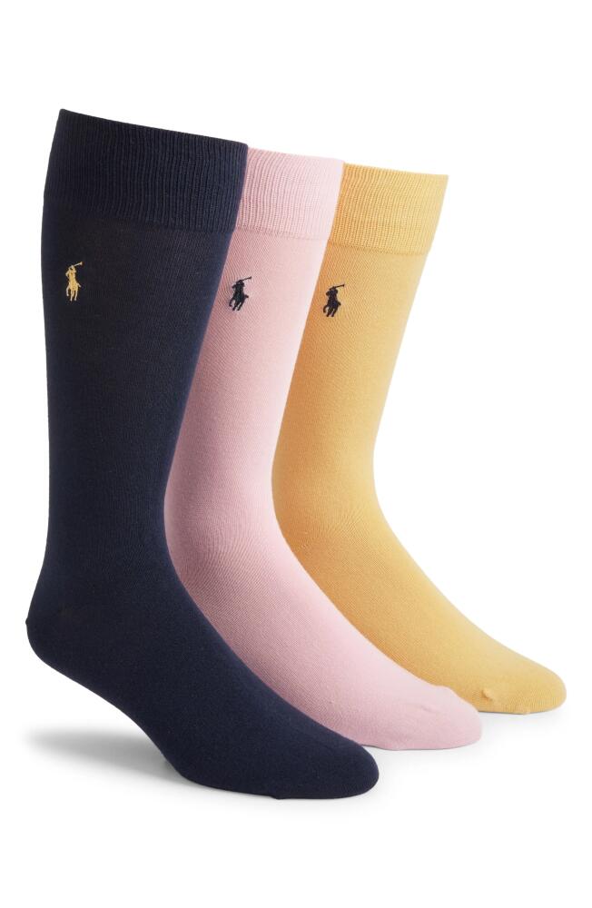 Polo Ralph Lauren 3-Pack Combed Cotton Blend Crew Socks in Ltyel Cover