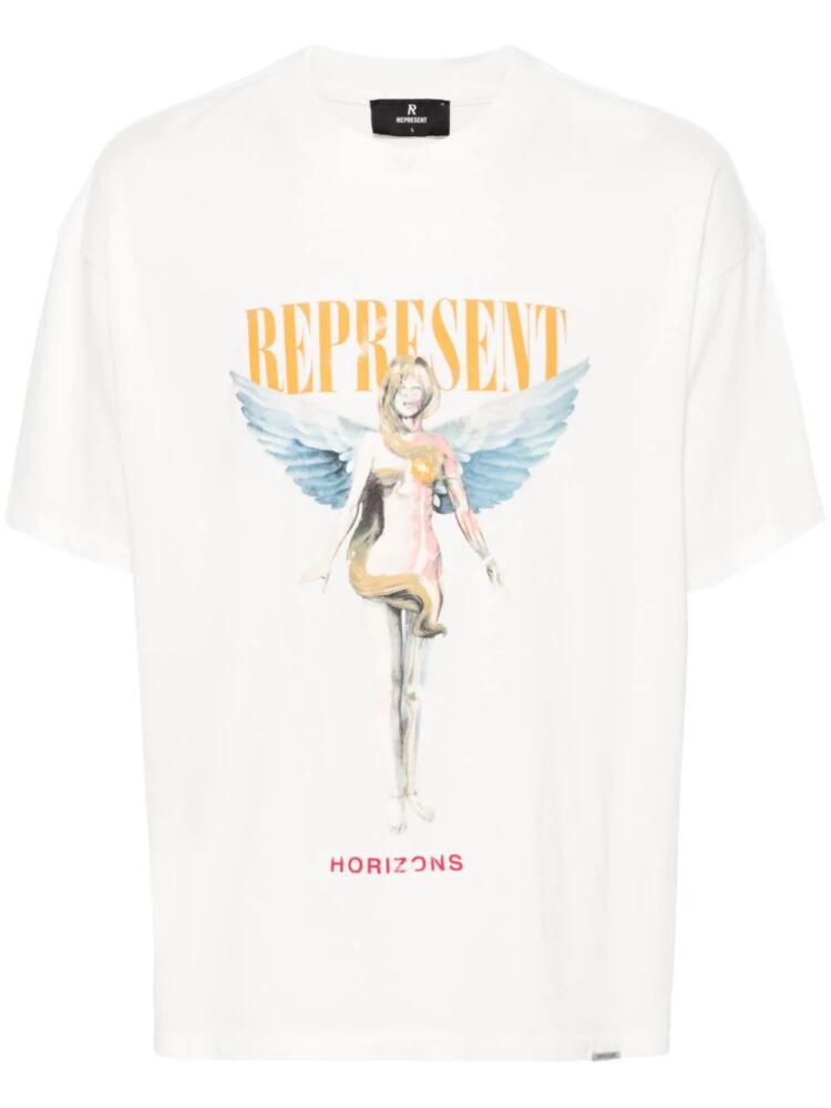 Represent logo-print cotton T-shirt - White Cover