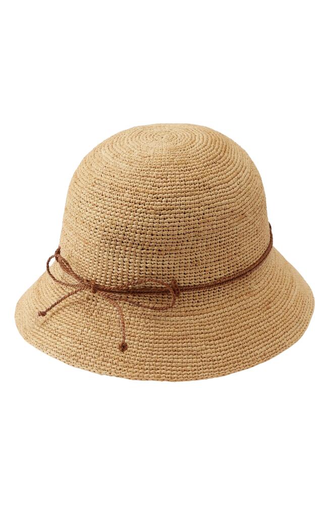 Helen Kaminski Rosie Packable Raffia Bucket Hat in Natural/Nutshell Cover