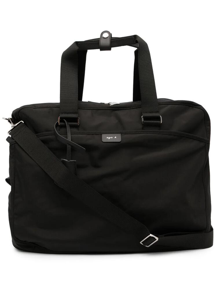 agnès b. logo patch holdall - Black Cover