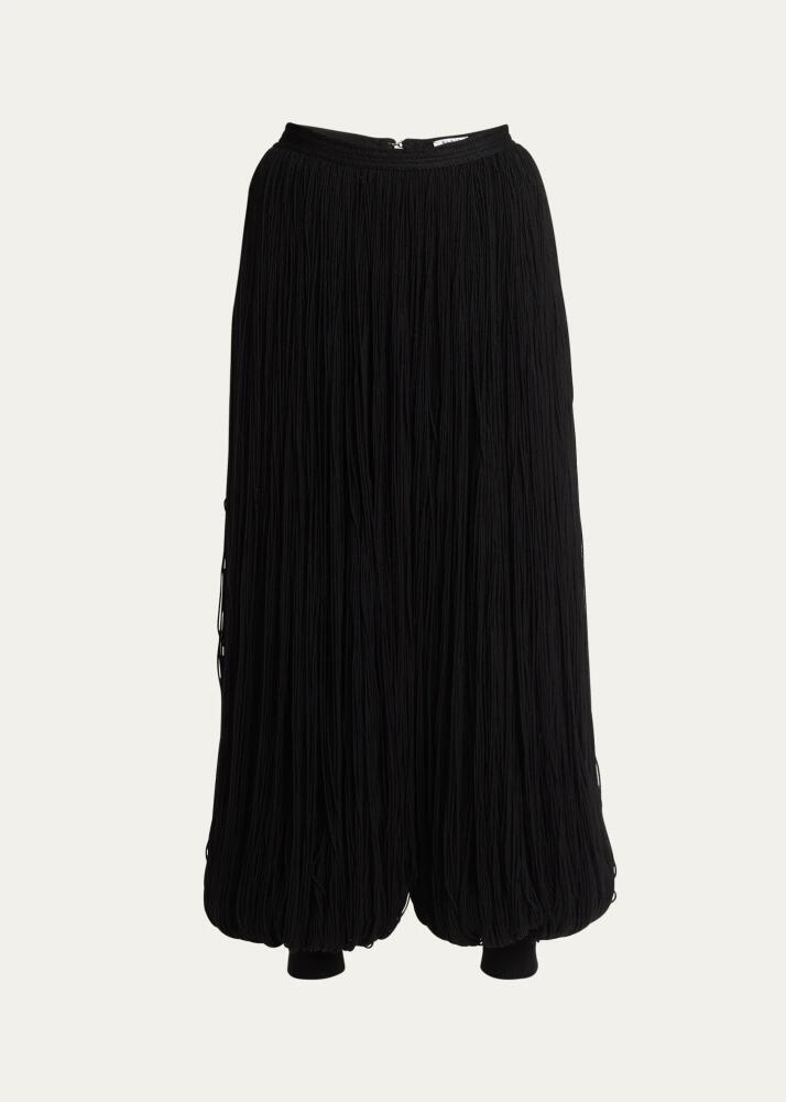 ALAIA Wide Harem Fringe Wool Pants Cover