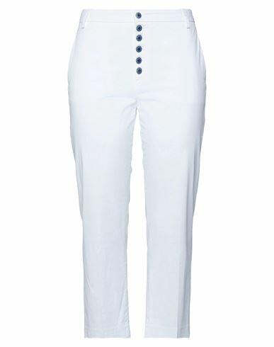 Dondup Woman Pants White Cotton, Elastane Cover