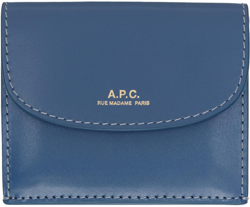 A.P.C. Blue Genève Trifold Wallet Cover