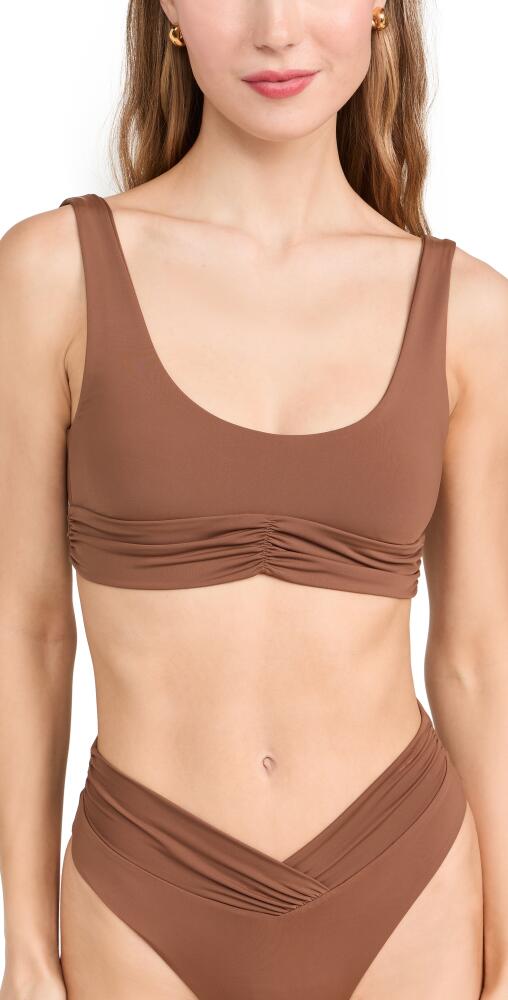 Riot Swim Pico Bikini Top Brown Sugar Cover