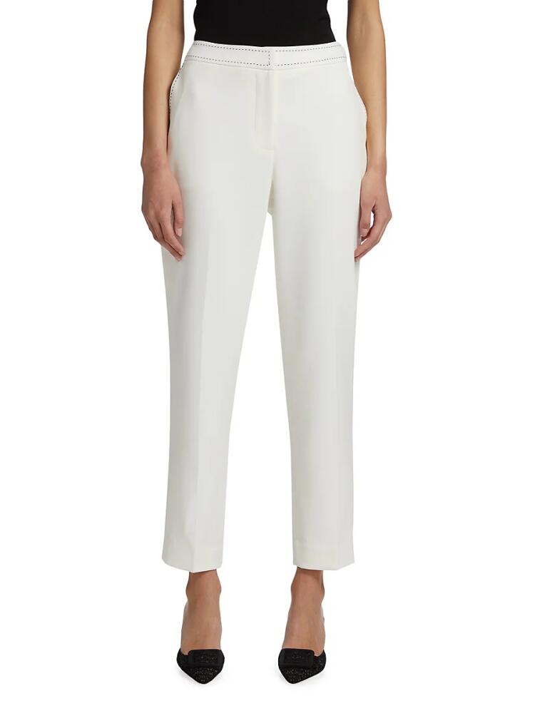 Elie Tahari Women's Isabel Pickstitch Ankle Pants - Sky Cover