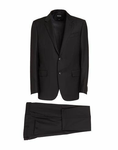 Zegna Man Suit Black Wool Cover