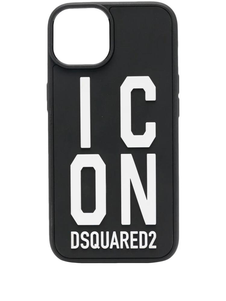 DSQUARED2 Icon logo-print iPhone 14 case - Black Cover