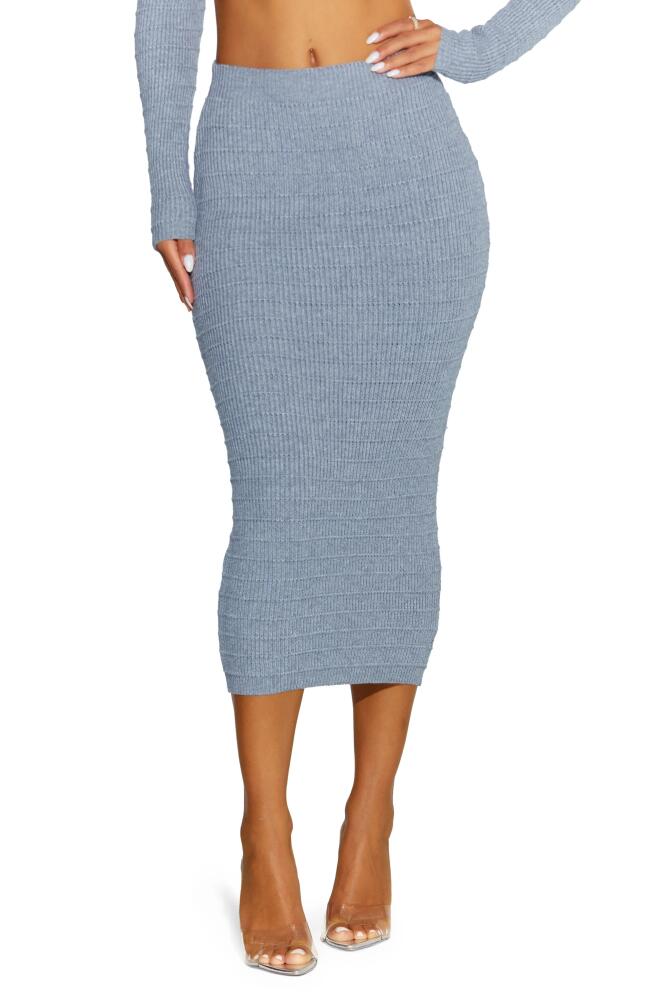 Naked Wardrobe Rib Midi Sweater Skirt in Grey Cover