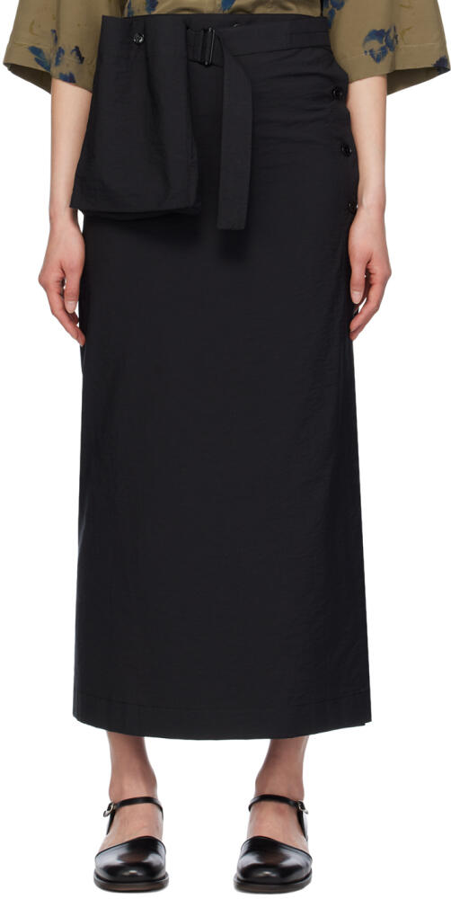 LEMAIRE Black Wrap Midi Skirt Cover