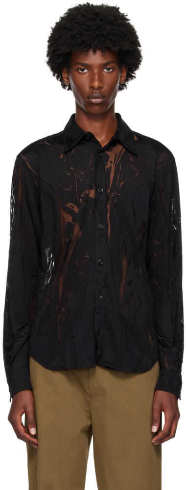 LGN Louis Gabriel Nouchi Black Marbled Devoured Shirt Cover