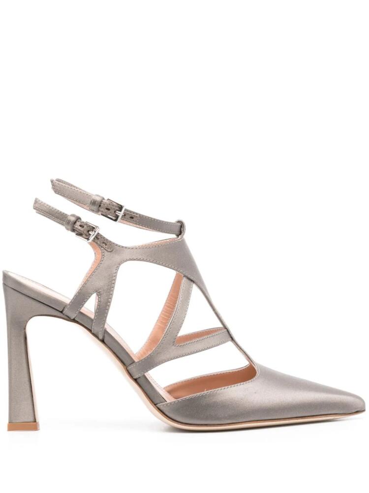 Alberta Ferretti 95mm satin pumps - Grey Cover