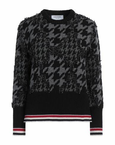 Thom Browne Woman Sweater Black Wool, Cotton Cover