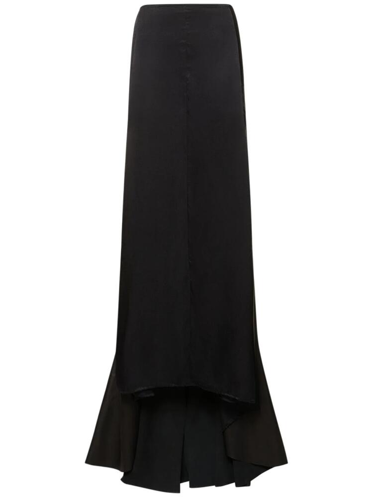 LUDOVIC DE SAINT SERNIN Satin Midrise Long Skirt Cover