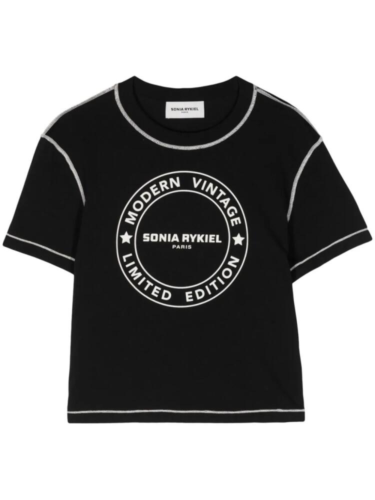 Sonia Rykiel logo-print cotton T-shirt - Black Cover