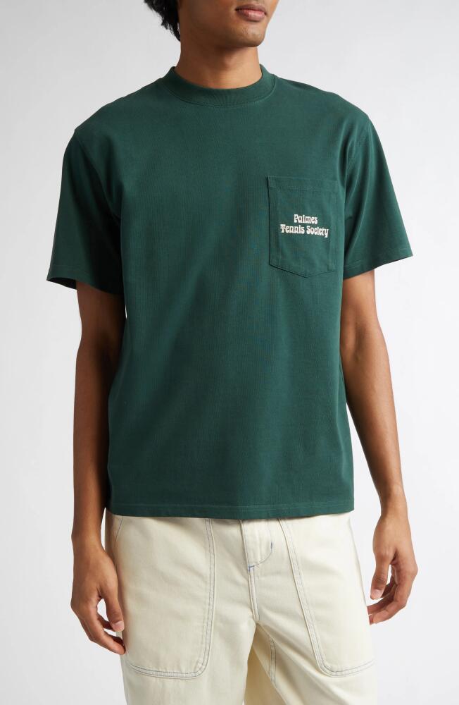 PALMES Fifth Pocket Cotton Graphic T-Shirt in Dark Green Cover