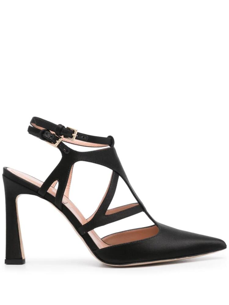 Alberta Ferretti 95mm caged satin pumps - Black Cover