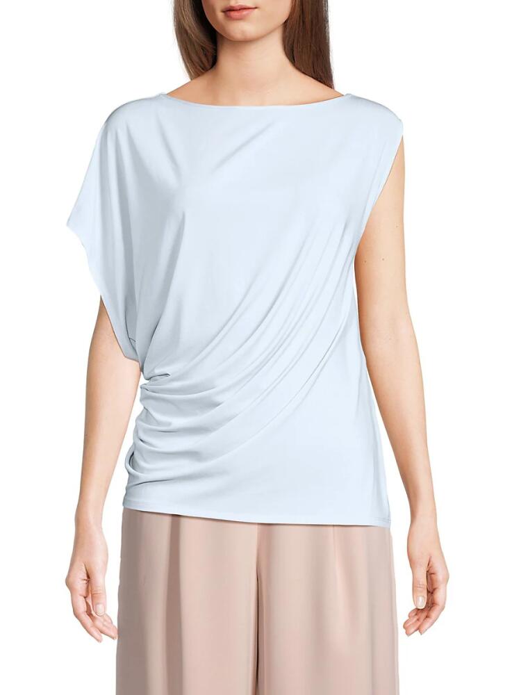 BCBGMAXAZRIA Women's Boatneck Draped Top - Ice Blue Cover