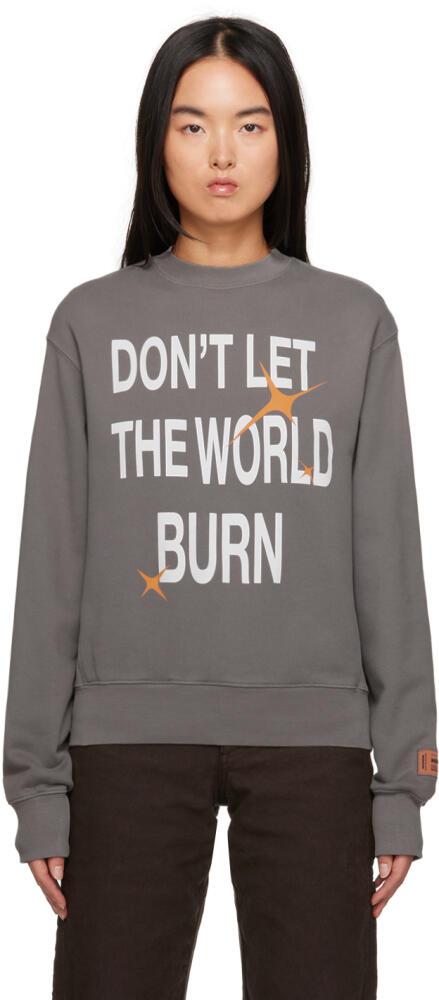 Heron Preston Gray Burn Sweatshirt Cover