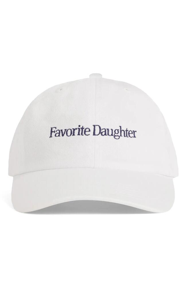 Favorite Daughter Classic Logo Cotton Twill Baseball Cap in White Cover