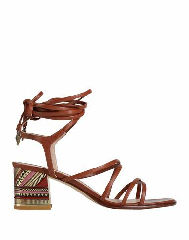 Etro Woman Sandals Brown Leather Cover