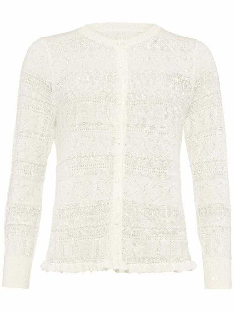 ERES Josette pointelle-knit cashmere cardigan - White Cover