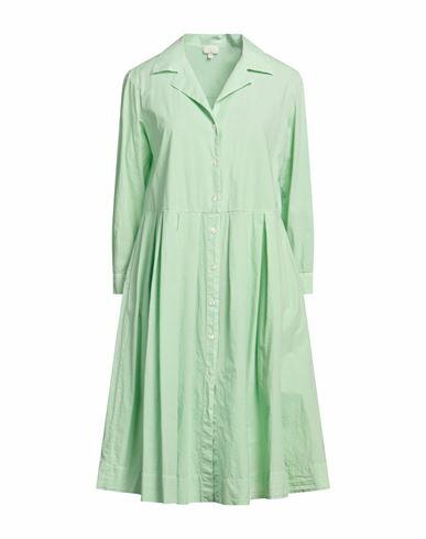 Her Shirt Her Dress Woman Midi dress Light green Cotton, Elastane Cover