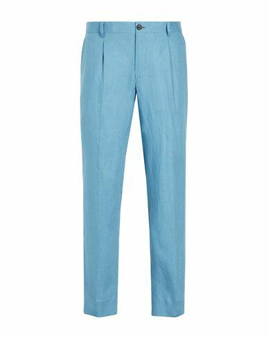 8 By Yoox Linen Regular-fit Chino Man Pants Pastel blue Linen Cover