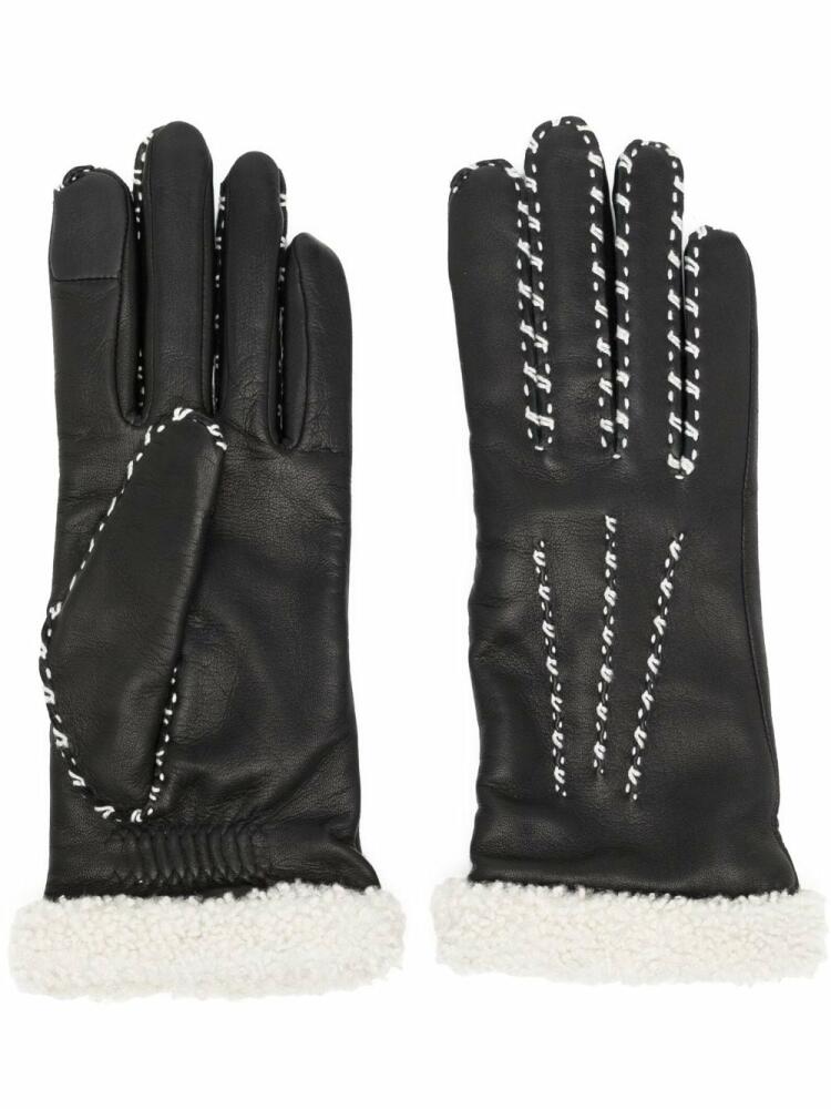 Agnelle Marie-Louise leather gloves - Black Cover