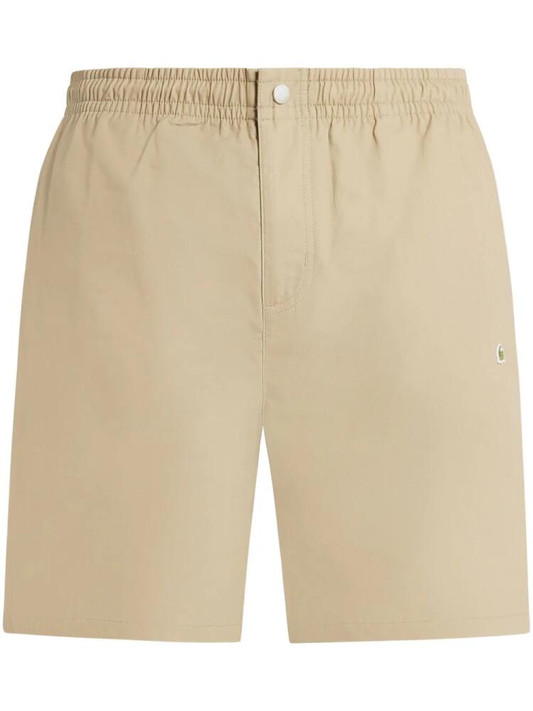 Lacoste logo-appliqué poplin shorts - Neutrals Cover