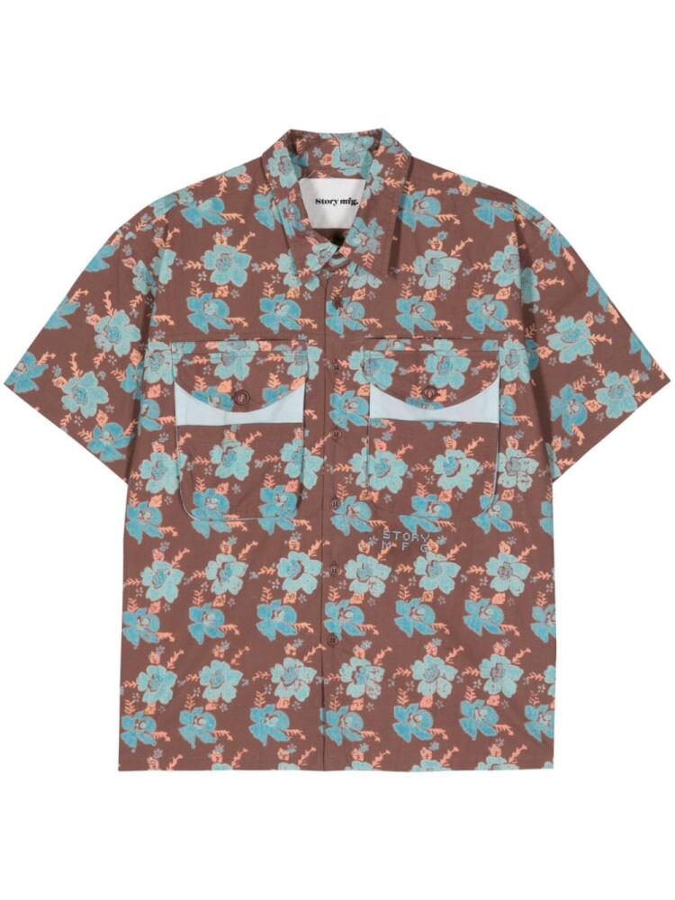 STORY mfg. floral-print cotton shirt - Brown Cover