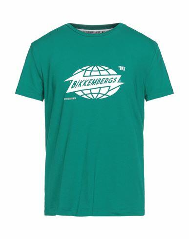 Bikkembergs Man T-shirt Green Cotton, Elastane Cover