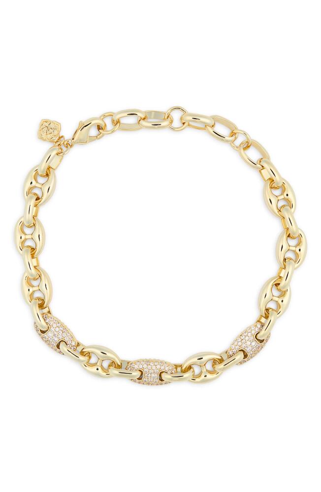 Kendra Scott Bailey Pavé Chain Bracelet in Gold White Crystal Cover