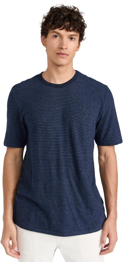 Faherty Short Sleeve Vintage Chambray Tee navy cove stripe Cover