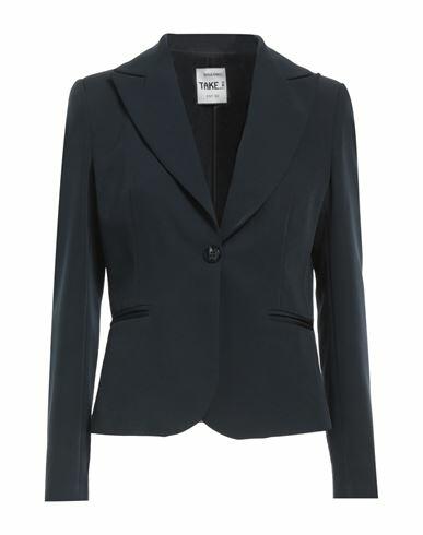 Take-two Woman Blazer Midnight blue Polyester, Elastane Cover