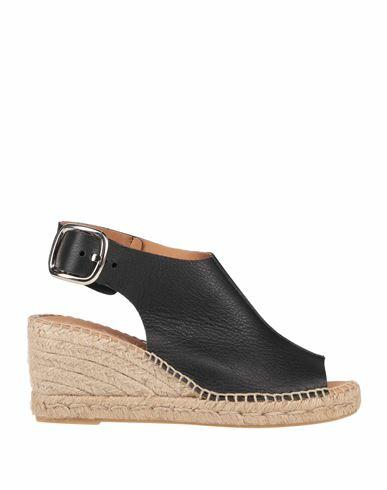 Kanna Woman Espadrilles Black Leather Cover