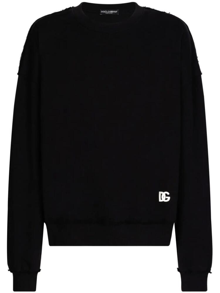 Dolce & Gabbana logo-print cotton sweatshirt - Black Cover