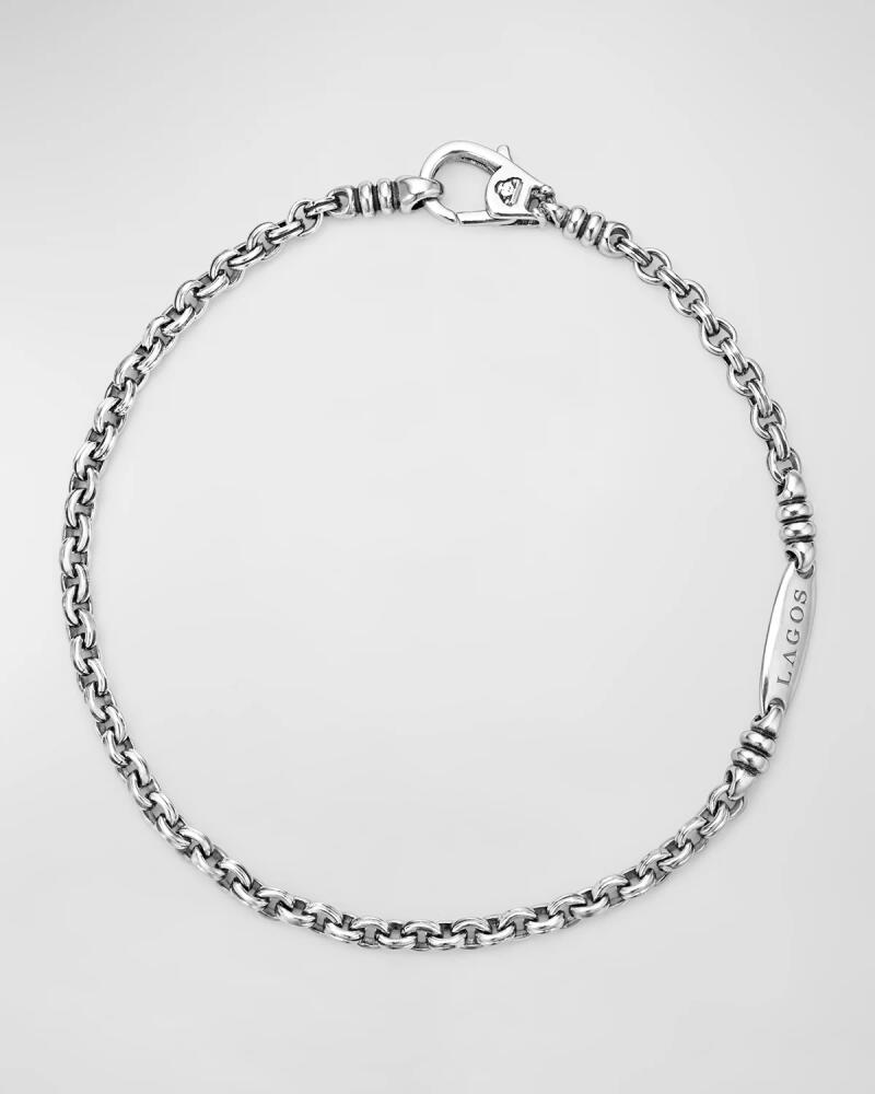 LAGOS Men's Sterling Silver Anthem Double Link Caviar Chain Bracelet, Size 8 Cover