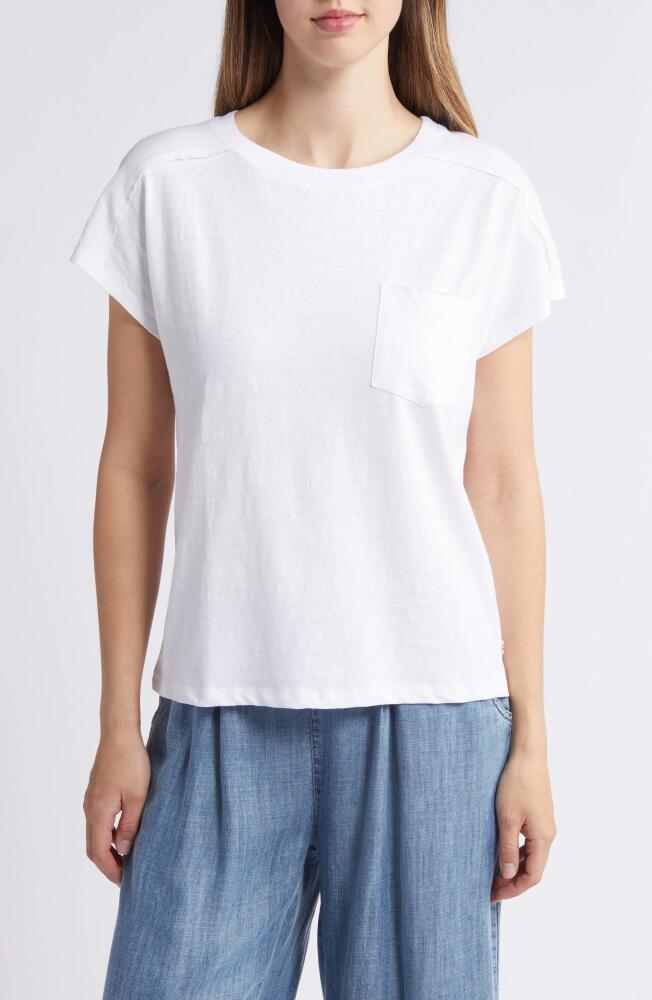 Hatley Cotton & Linen Pocket T-Shirt in White Cover