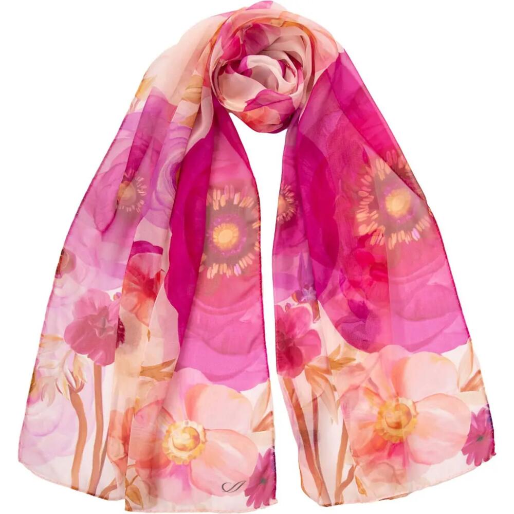 Elizabetta Campo de' Fiori - Long Sheer Silk Scarf for Women in Pink Cover