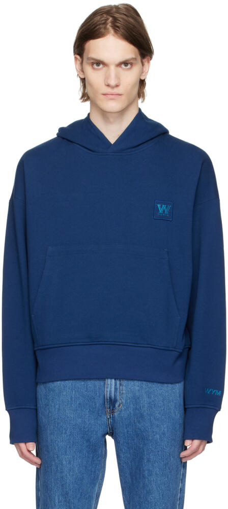 WOOYOUNGMI Blue Embroidered Hoodie Cover