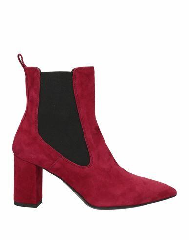 Janet & Janet Woman Ankle boots Burgundy Leather, Technical fibers Cover