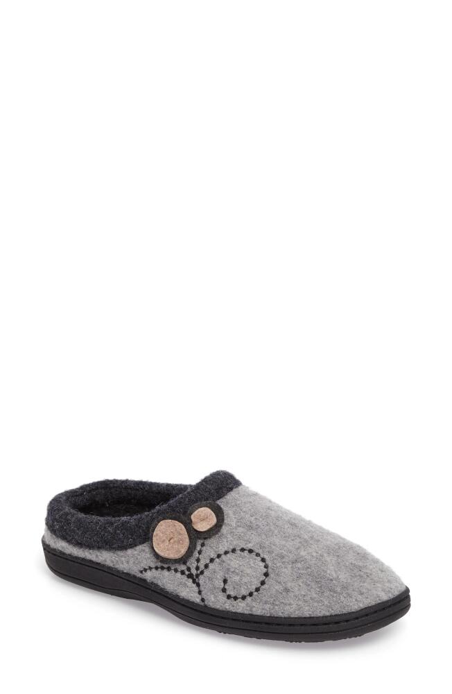 Acorn Dara Wool Blend Slipper in Light Grey Button Cover