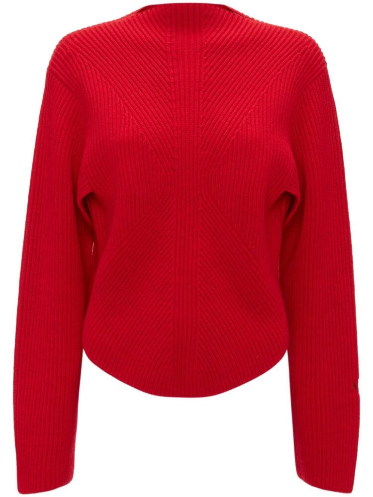 Victoria Beckham logo-embroidered wool-blend jumper Cover