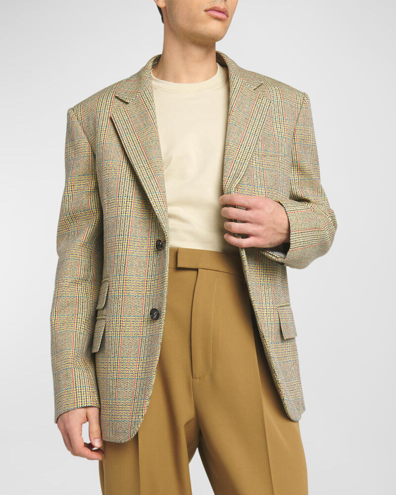 Bottega Veneta Men's Distorted Prince of Wales Sport Coat Cover