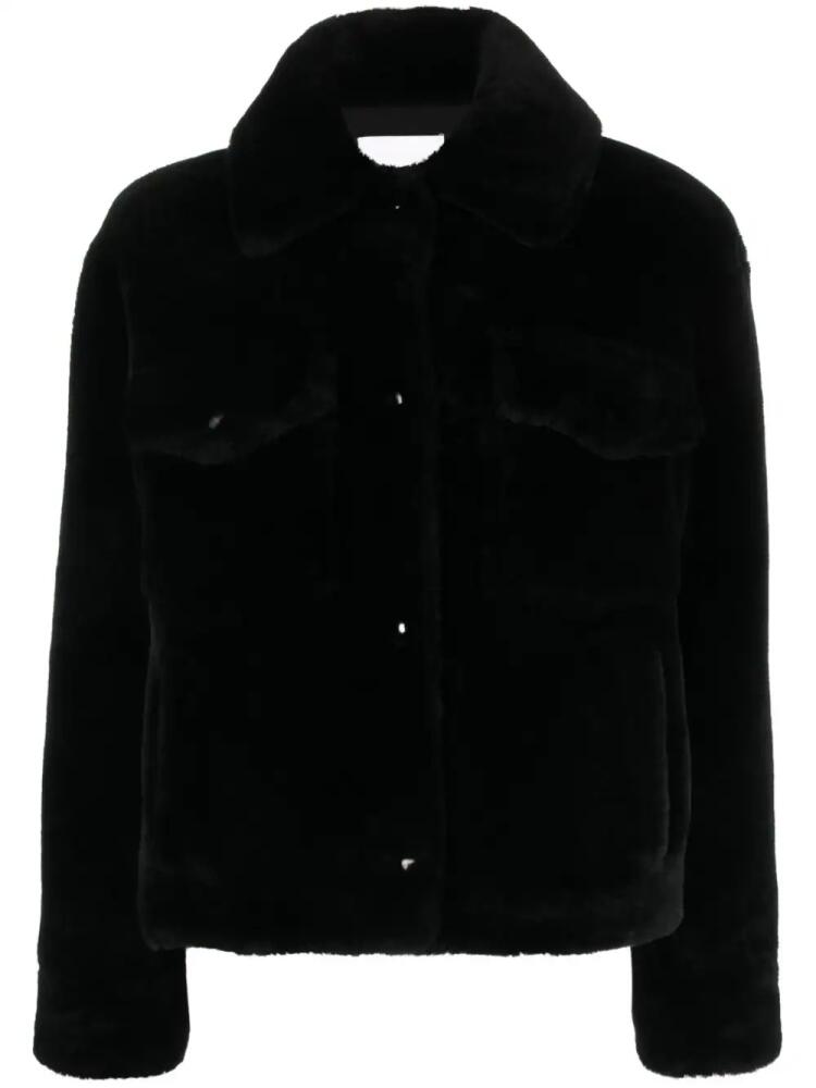 Yves Salomon brushed-effect single-breasted jacket - Black Cover